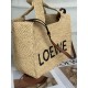 Loewe Small LOEWE Font Tote in Natural Raffia