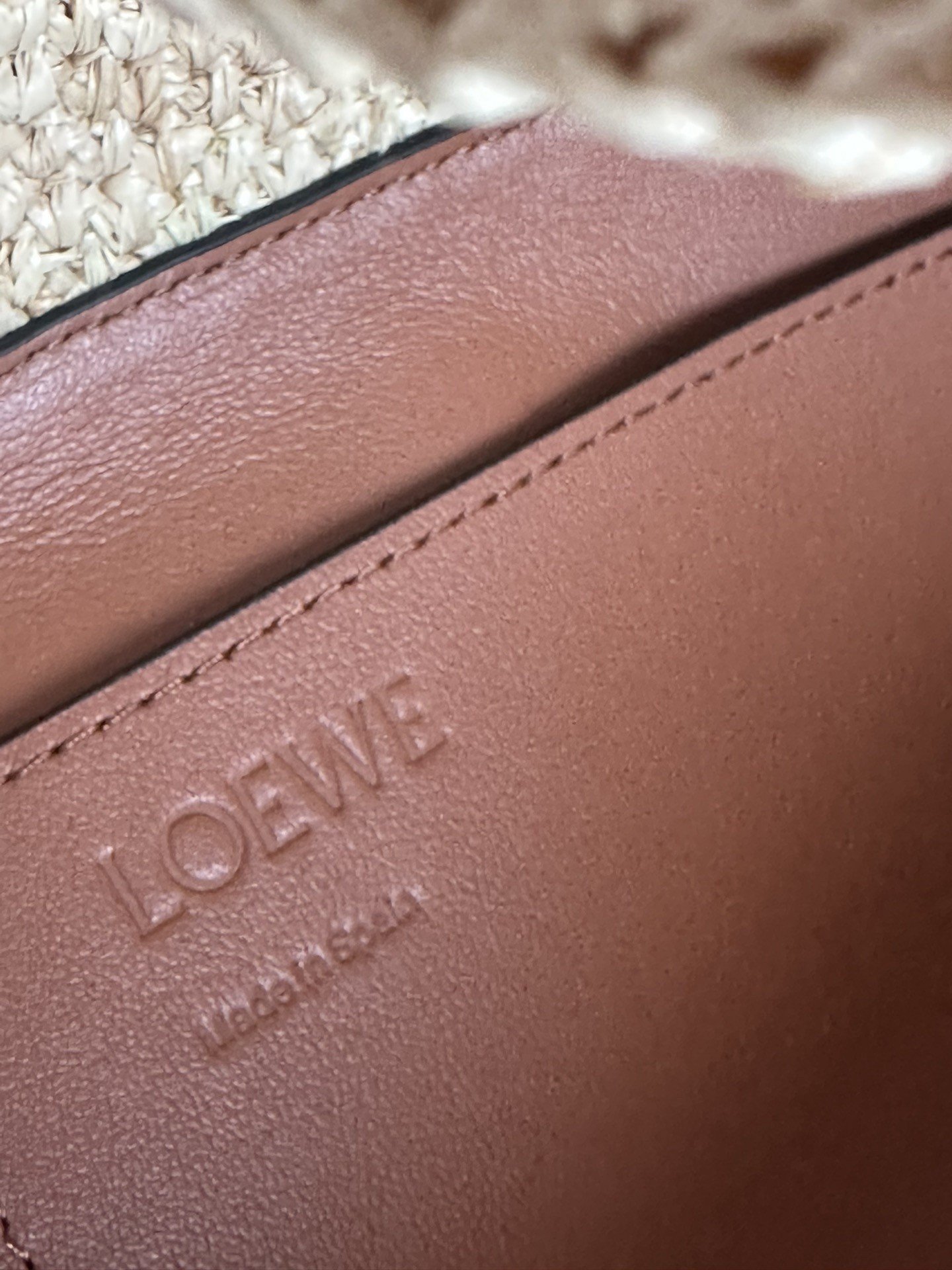 Loewe Small LOEWE Font Tote in Natural Raffia