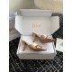 Dior Tribales Heeled Slide Sandals in Nude Satin