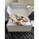 Dior Tribales Heeled Slide Sandals in Nude Satin