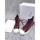 Dior Walk'N'Dior Mid-top Sneakers In Bordeaux Oblique Canvas