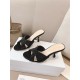 Dior Tribales Heeled Slide Sandals in Black Suede and Strass