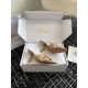 Dior Tribales Heeled Slide Sandals in Nude Suede and Strass