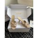 Dior Tribales Heeled Slide Sandals in Nude Suede and Strass