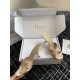 Dior Tribales Heeled Slide Sandals in Nude Suede and Strass