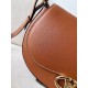 Valentino Garavani Ohval Small Shoulder Bag in Brown Calfskin