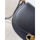 Valentino Garavani Ohval Small Shoulder Bag in Black Calfskin