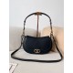 Valentino Garavani Ohval Small Shoulder Bag in Black Calfskin