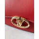 Valentino Garavani Ohval Small Shoulder Bag in Red Calfskin