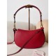 Valentino Garavani Ohval Small Shoulder Bag in Red Calfskin