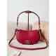 Valentino Garavani Ohval Small Shoulder Bag in Red Calfskin