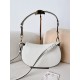 Valentino Garavani Ohval Small Shoulder Bag in White Calfskin