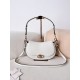 Valentino Garavani Ohval Small Shoulder Bag in White Calfskin