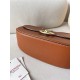 Valentino Garavani Ohval Medium Shoulder Bag in Brown Calfskin