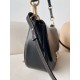 Valentino Garavani Ohval Medium Shoulder Bag in Black Calfskin