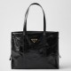 Prada Large Tote Bag in Black Lambskin