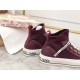 Dior Walk'N'Dior Mid-top Sneakers In Bordeaux Technical Knit