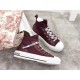 Dior Walk'N'Dior Mid-top Sneakers In Bordeaux Technical Knit