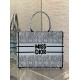 Dior Medium Book Tote Bag in Blue Miss Dior Allover Embroidery