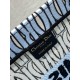 Dior Medium Book Tote Bag in Blue Miss Dior Allover Embroidery