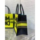 Dior Medium Book Tote Bag in Yellow and Blue Miss Dior Graffiti Embroidery