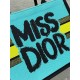 Dior Medium Book Tote Bag in Yellow and Blue Miss Dior Graffiti Embroidery