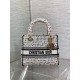 Dior Lady D-Lite Medium Bag in White and Red Je Vous Adore Motif