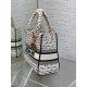 Dior Lady D-Lite Medium Bag in White and Red Je Vous Adore Motif