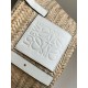 Loewe Small Basket Bag in Raffia and White Calfskin