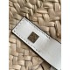 Loewe Small Basket Bag in Raffia and White Calfskin