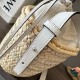 Loewe Drawstring Bucket Bag in Palm Leaf and White Calfskin