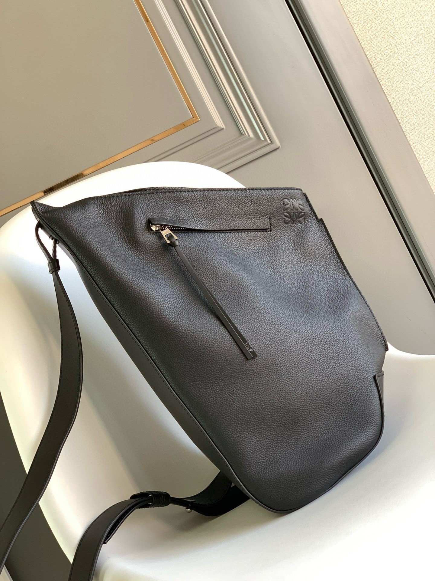 Loewe Anton Sling Bag in Black Grained Calfskin