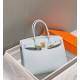 Hermes Birkin 30cm Bag In Blue Brume Clemence Leather GHW