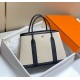 Hermes Garden Party 30cm Bag in Toile and Black Leather