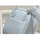 Hermes Lindy Mini Bag In Blue Brume Clemence Leather GHW