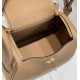 Hermes Lindy Mini Bag In Chai Clemence Leather GHW