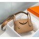 Hermes Lindy Mini Bag In Chai Clemence Leather GHW