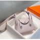 Hermes Lindy Mini Bag In Mauve Pale Clemence Leather PHW