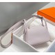 Hermes Lindy Mini Bag In Mauve Pale Clemence Leather PHW