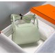 Hermes Lindy Mini Bag In Vert Fizz Clemence Leather PHW