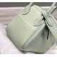 Hermes Lindy Mini Bag In Vert Fizz Clemence Leather PHW