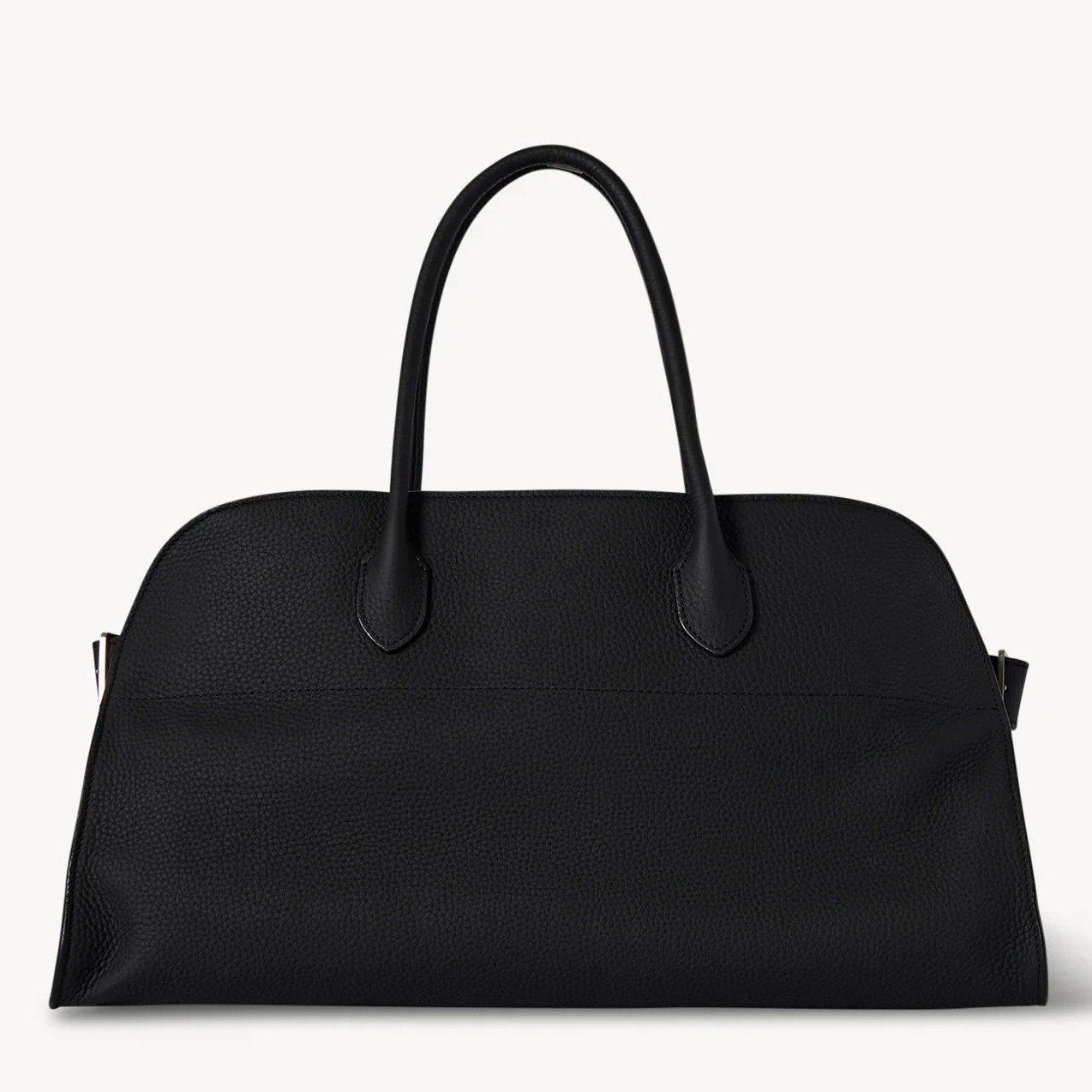 The Row Margaux EW Top Handle Bag in Black Grained Leather