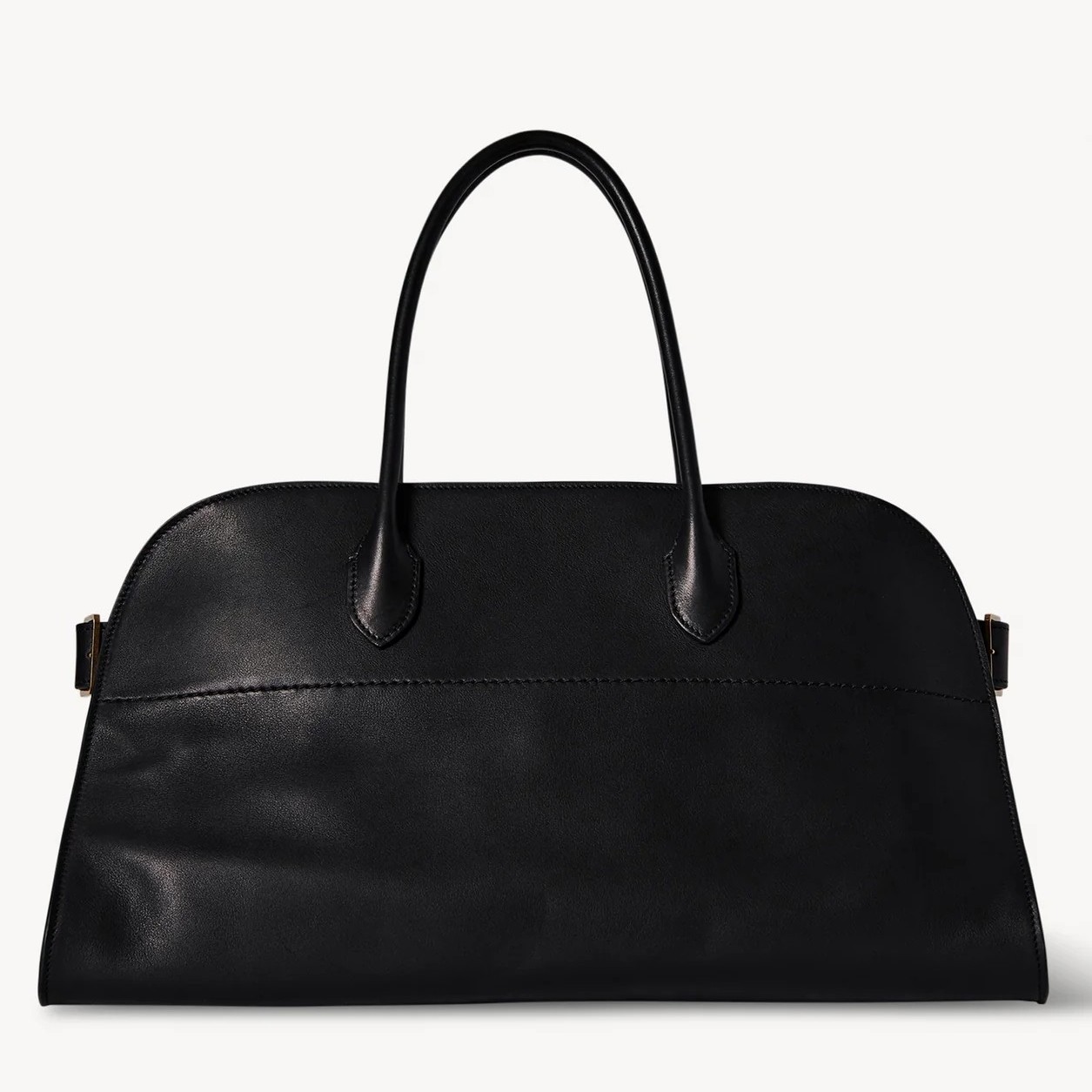 The Row Margaux EW Top Handle Bag in Black Smooth Calfskin