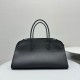 The Row Margaux EW Top Handle Bag in Black Smooth Calfskin