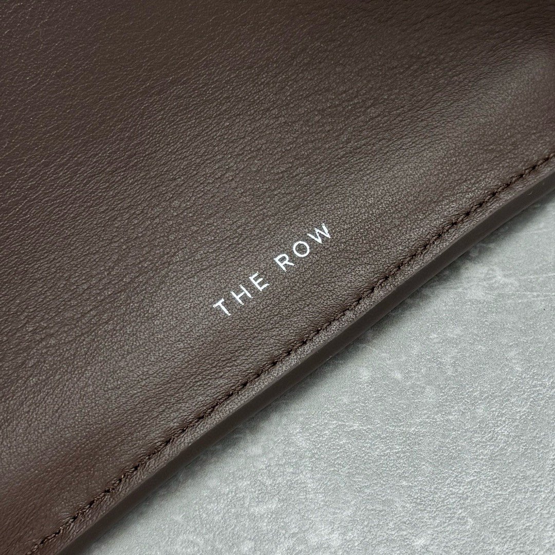 The Row Margaux EW Top Handle Bag in Chocolate Smooth Calfskin