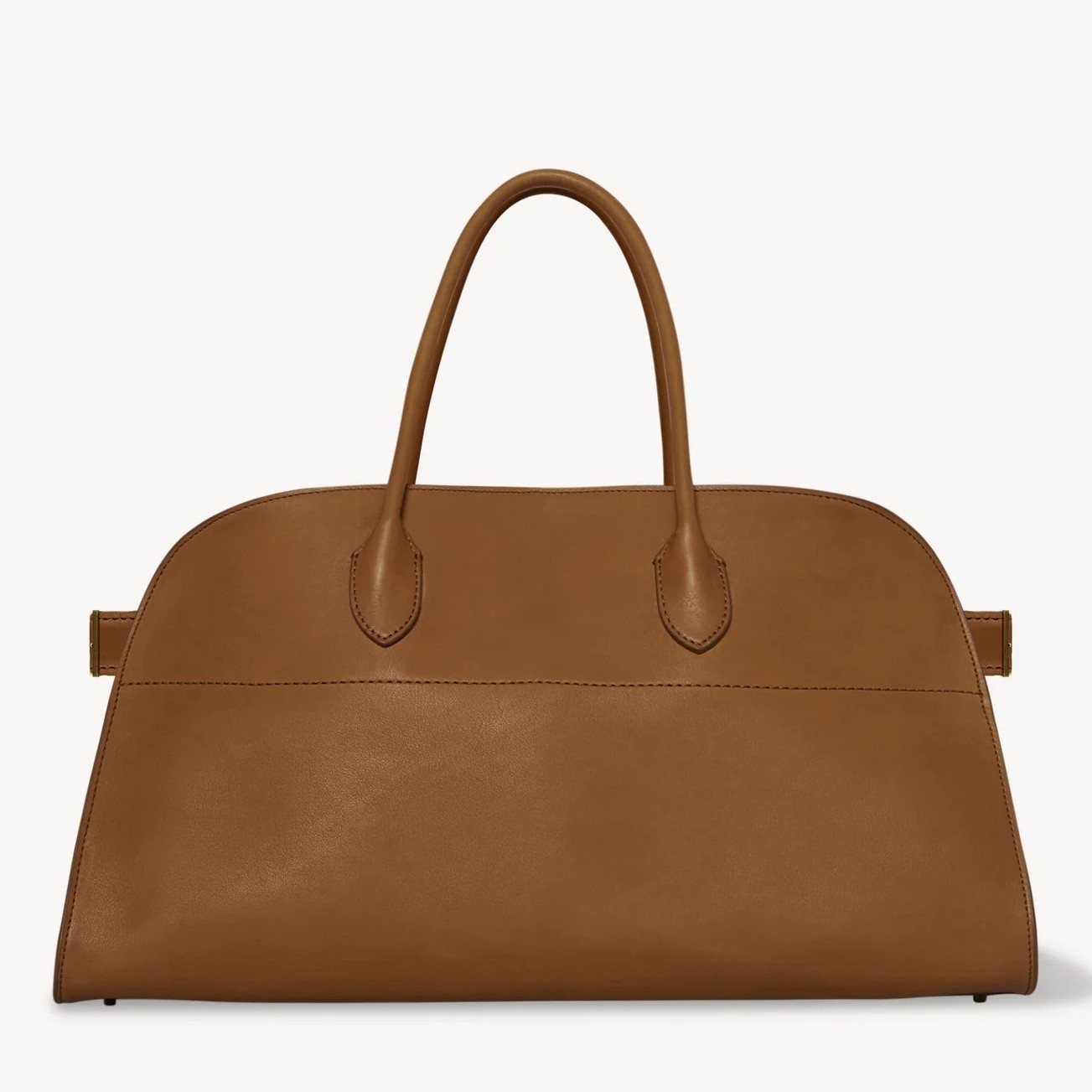 The Row Margaux EW Top Handle Bag in Brown Smooth Calfskin