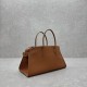 The Row Margaux EW Top Handle Bag in Brown Smooth Calfskin