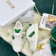 Dior Dior-ID Sneakers In White Leather with Green Strap