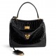 Balenciaga Rodeo Mini Bag in Black Crocodile Embossed Calfskin