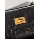 Balenciaga Rodeo Mini Bag in Black Crocodile Embossed Calfskin